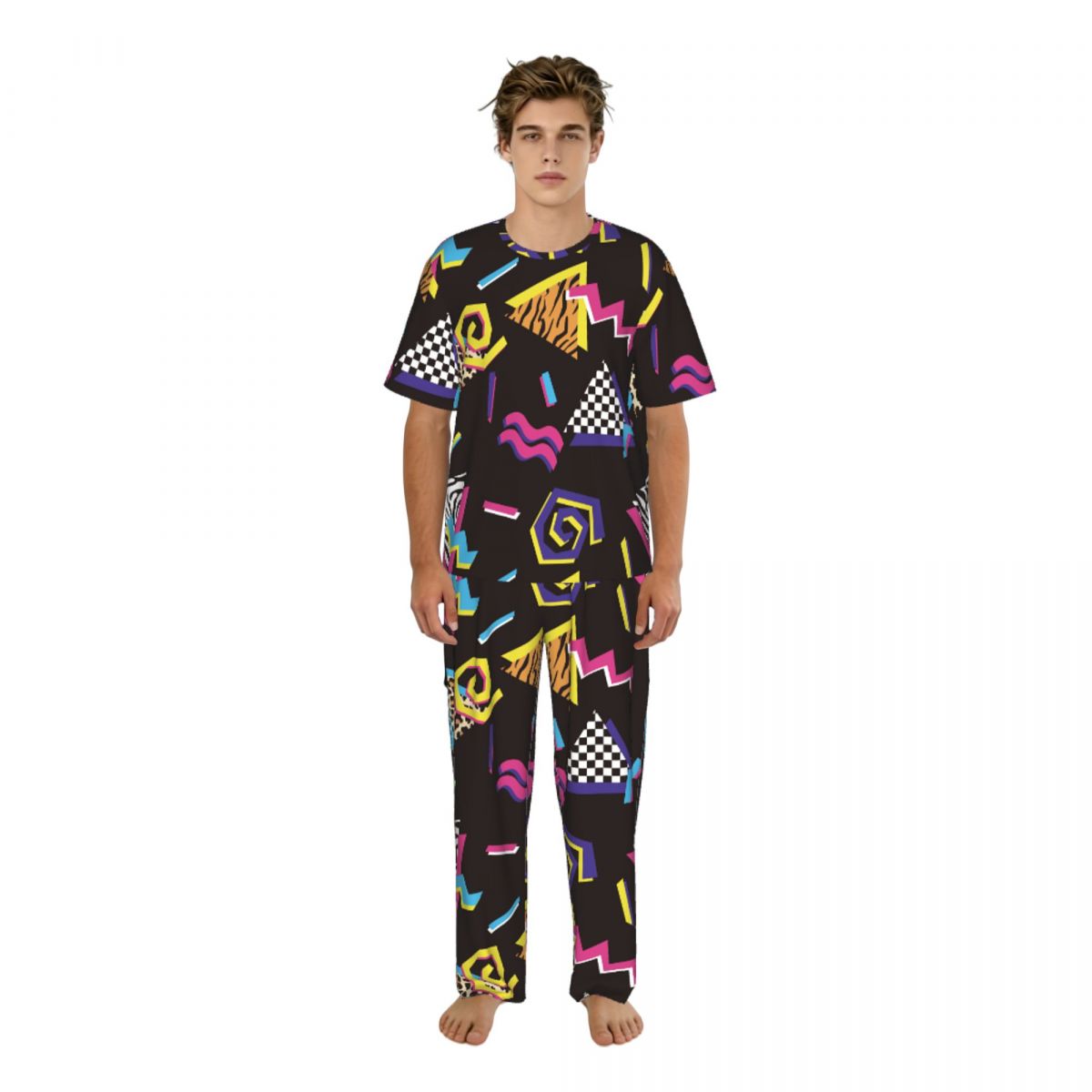 Summer Clothing Long Sleeve - Men Pajamas Suit Short Sleeved Long