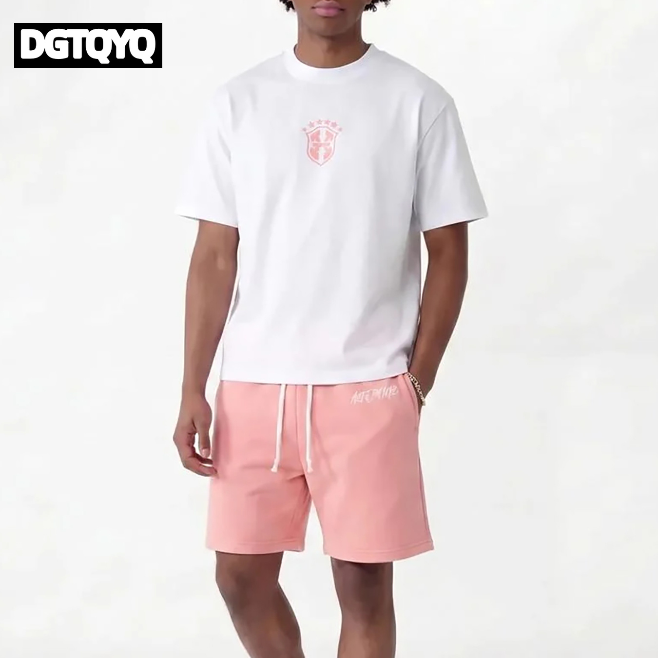 Summer Clothing Women - Man's Summer New Pink Embroidered Casual