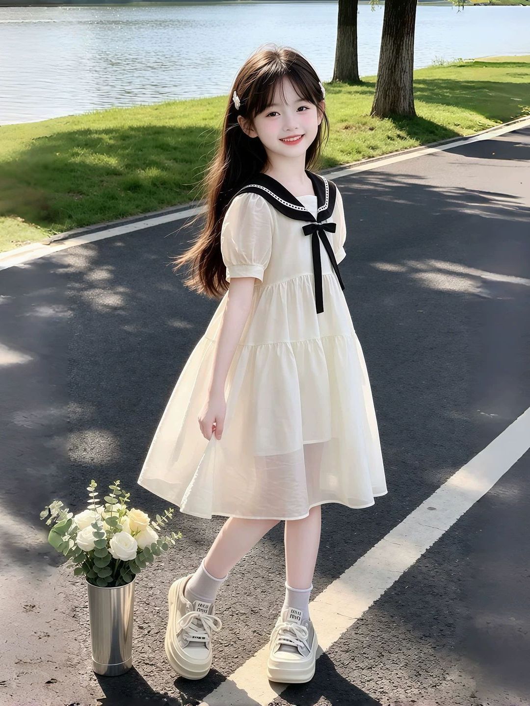 Summer Clothing Old Navy - Girls Summer Dress Navy Collar School