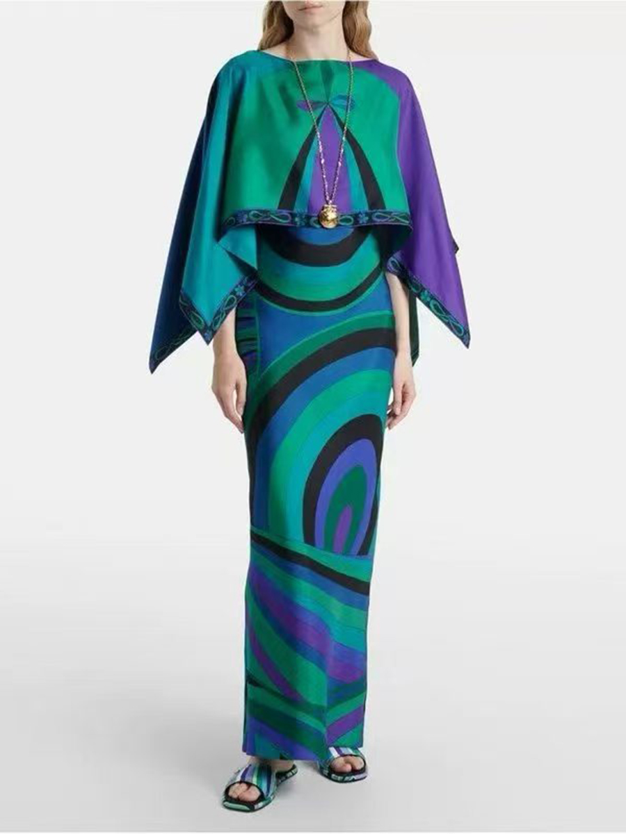 VGH Light Blue Abstract Print  - Summer Clothing Women Sale ulasan dan harga