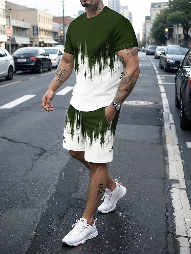 Men Women Gradient Texture T-s - Summer Clothing Women ulasan dan harga