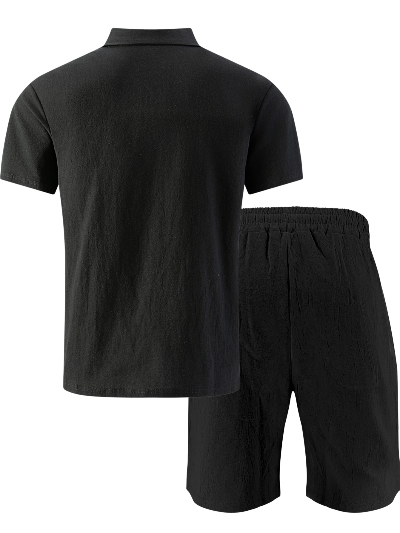 Men's Textured Linen Polo Shor - Linen Shorts Men ulasan dan harga