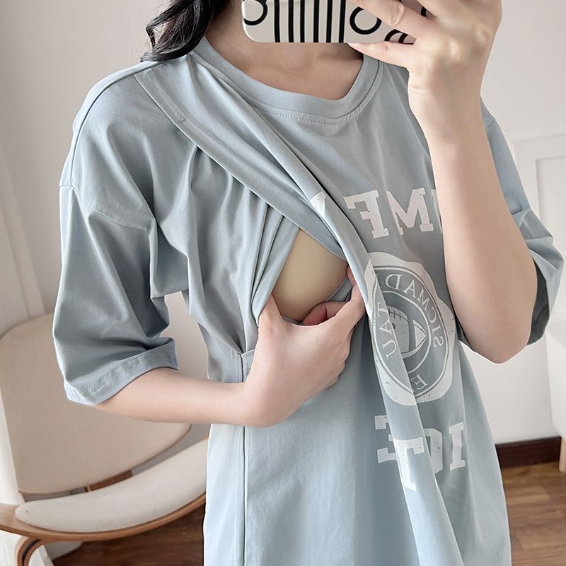 Nursing Dress Pregnant Breastf - Summer Clothing Women ulasan dan harga