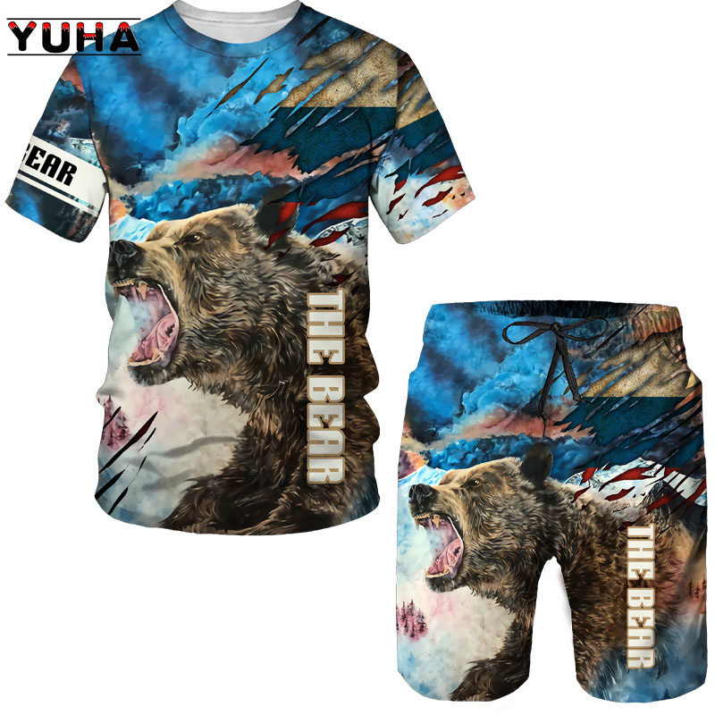 Summer  Bear 3D Printed Men's  - Summer Clothing Women ulasan dan harga