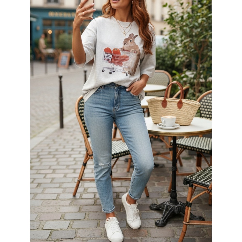 T-Shirt for Women Geometric Pr - Summer Clothing Must Haves ulasan dan harga