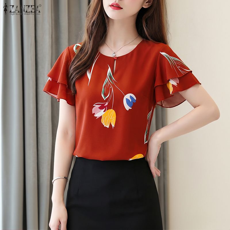 ZANZEA Woman Summer Floral Pri - Summer Clothing Layering ulasan dan harga
