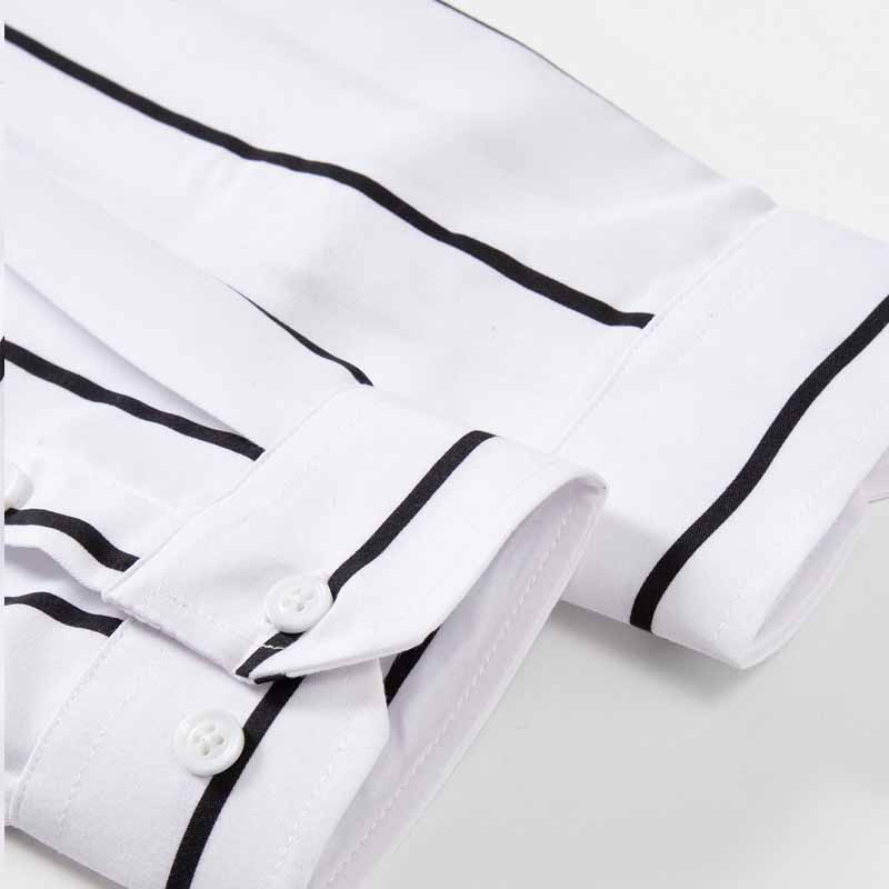 Men's Striped Dress Shirt Long - Summer Clothing Long Sleeve ulasan dan harga