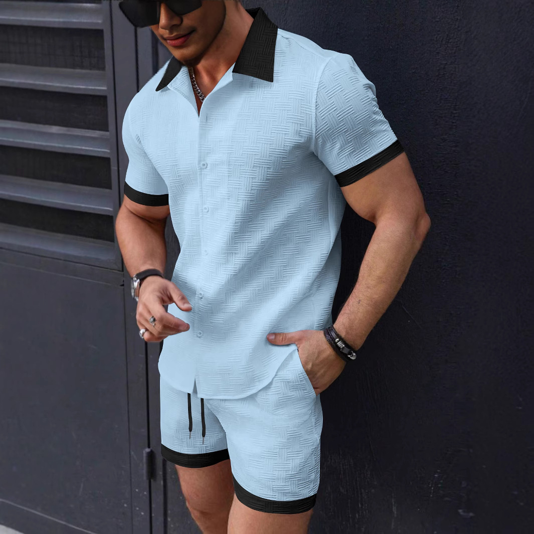 Matching Sets Trend Men Suit   - Linen Shorts Men ulasan dan harga