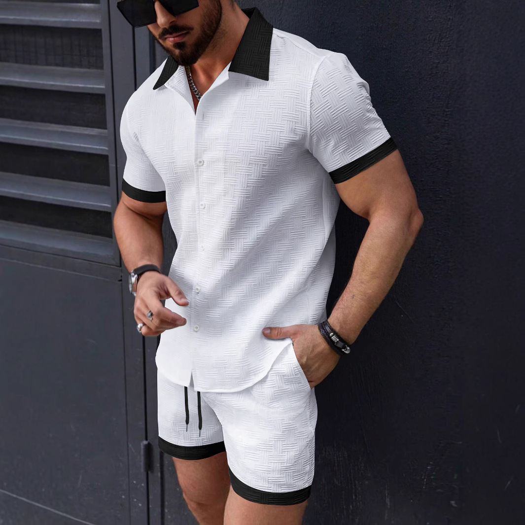 Matching Sets Trend Men Suit   - Linen Shorts Men ulasan dan harga