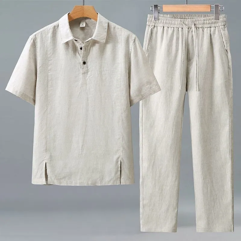Men Plus Size Summer Linen Two - Linen Shorts Men ulasan dan harga