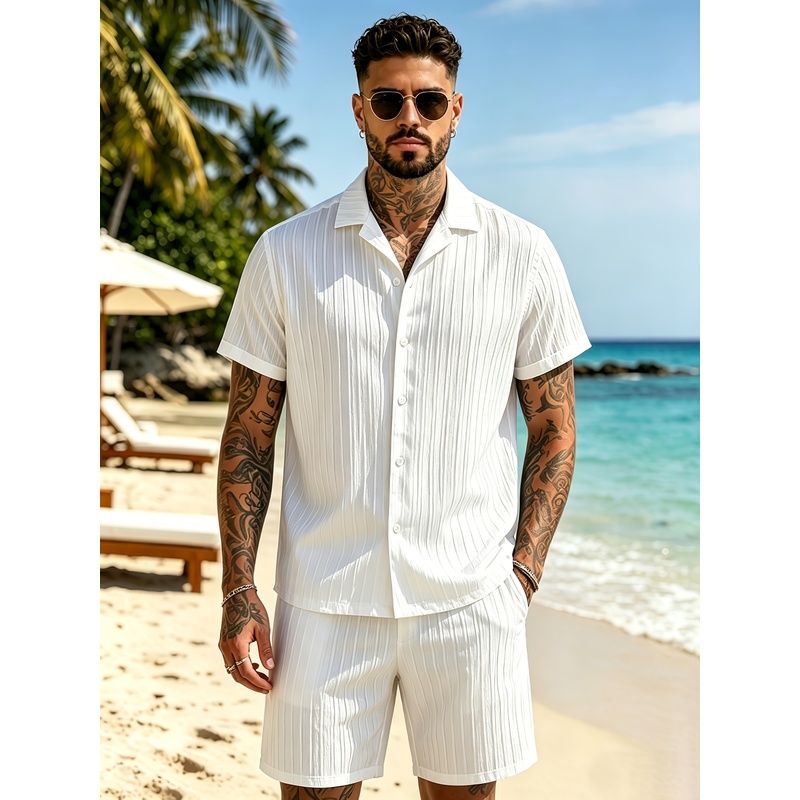 2Men's Summer Casual Suit Set， - Summer Clothing Beach ulasan dan harga