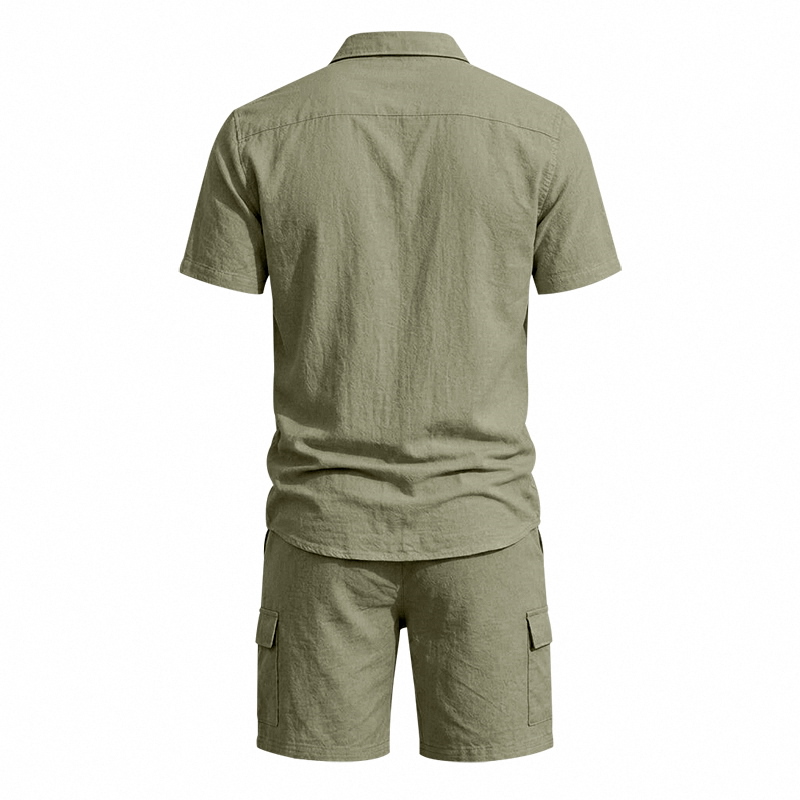 Men Summer American Linen Two  - Linen Shorts Men ulasan dan harga