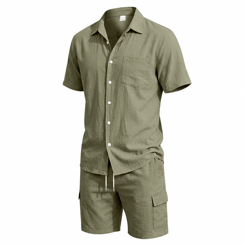 Men Summer American Linen Two  - Linen Shorts Men ulasan dan harga