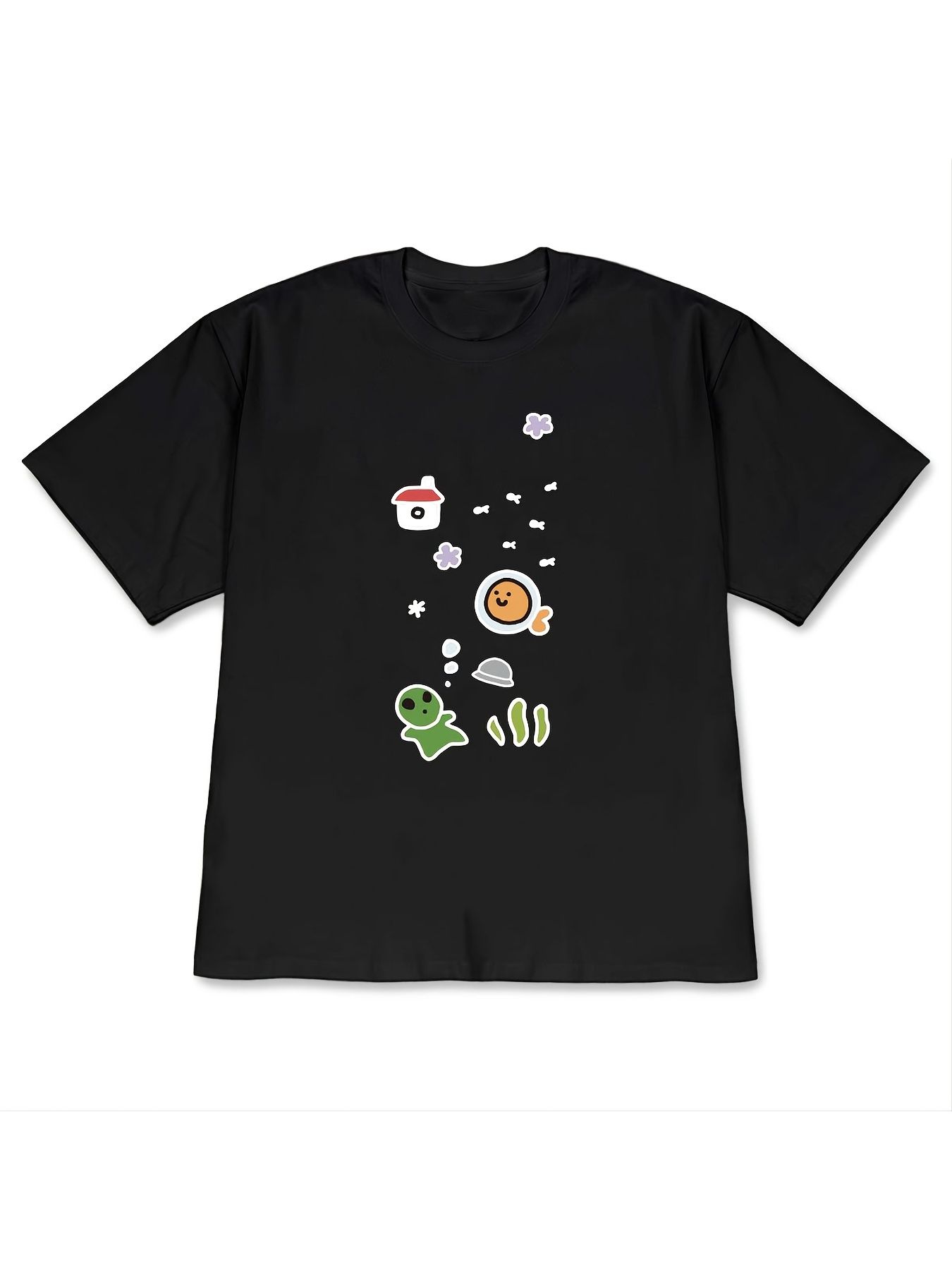 Korean Hand Drawn Style T-shir - Summer Clothing Reviews ulasan dan harga